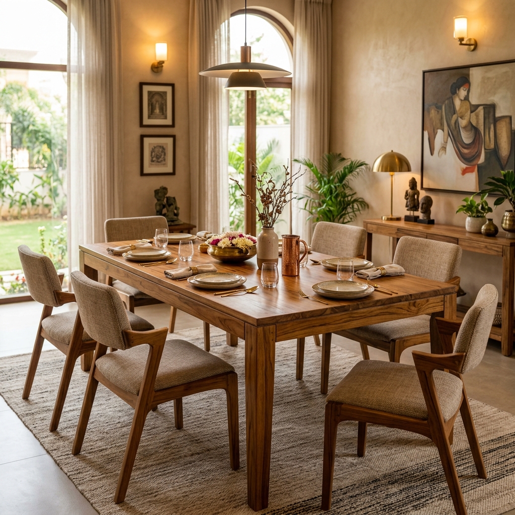 Teak wood dining table set