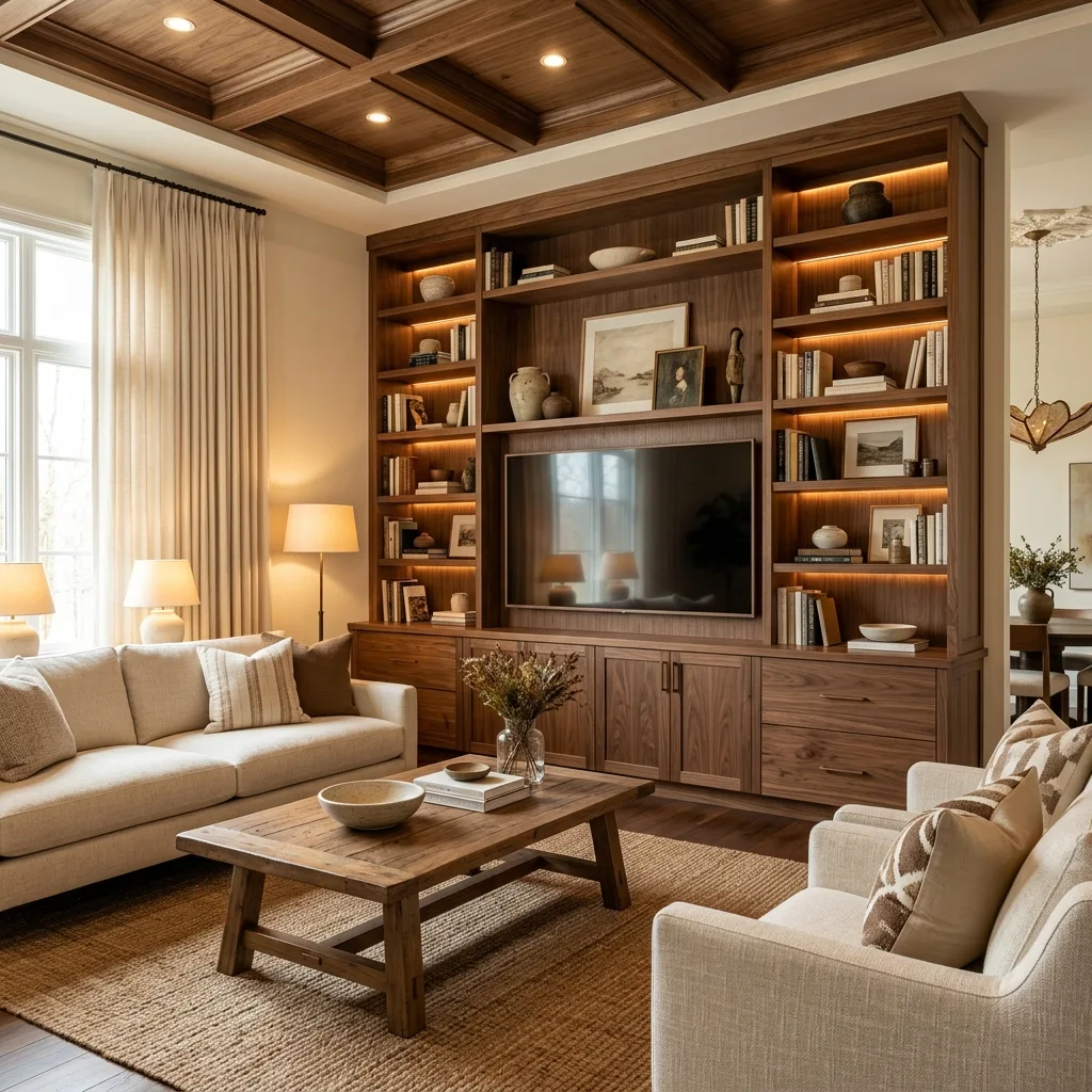 Living room with custom entertainment unit
